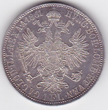 AUSTRIA UNGARIA 1 Florin 1861 A Viena foto