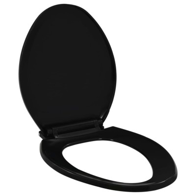 Capac WC cu &amp;icirc;nchidere silențioasă, eliberare rapidă, negru foto