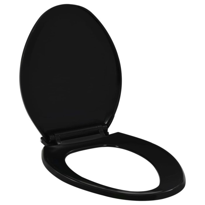 Capac WC cu &icirc;nchidere silențioasă, eliberare rapidă, negru