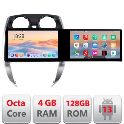 Navigatie Nisan Note 2012-2019 Edotec 2 ecrane 8 core 4+128 21.6 inch Incell android Wifi 5Ghz gps internet KIT-note-2012 CarStore Technology foto