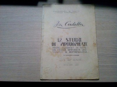 ION CUDALBU (autograf) - 12 Studii de Virtuozitate pentru CALARINET 1988, 38 p. foto
