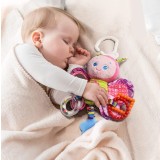 Jucarie Zornaitoare pentru Bebe, din Plus, in forma de Fluture, cu accesorii pentru Dentitie, 25 x 9 cm