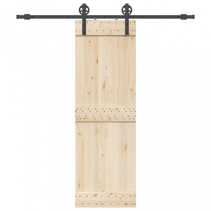 Set feronerie pentru uși glisante, negru, 200 cm, oțel
