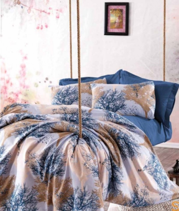 Lenjerie de pat matrimonial cu husa de perna dreptunghiulara, Vampire, bumbac ranforce, gramaj tesatura 120 g/mp, multicolor