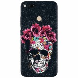 Husa silicon pentru Xiaomi Mi A1, Colorful Skull Roses Space