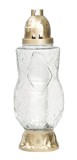 Candela funerara Grave din sticla transparenta, 62 h, 36 cm