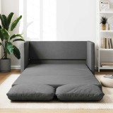 VidaXL Canapea extensibilă 2 &icirc;n 1, gri &icirc;nchis, 112x174x55 cm, textil