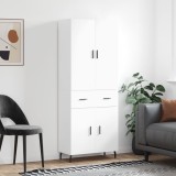 Dulap &icirc;nalt, alb, 69,5x34x180 cm, lemn compozit