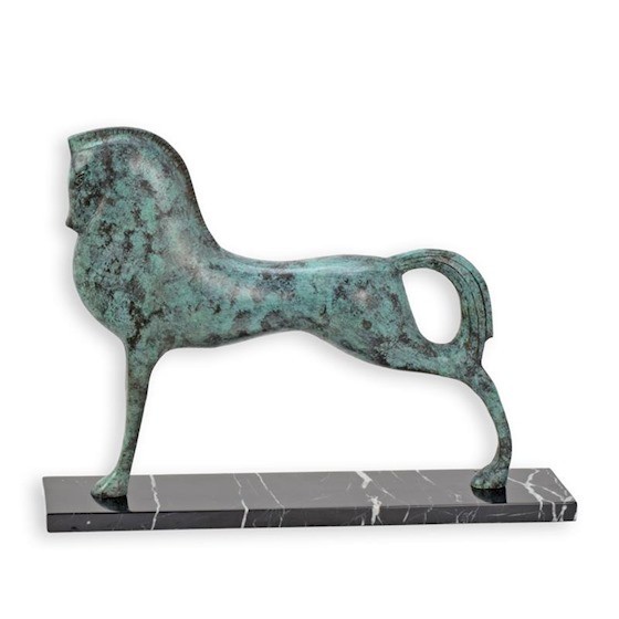 Armasar-statueta din bronz cu un soclu din marmura TBE-53