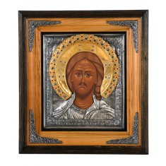 Icoane argintate, Icoana Mantuitorul Iisus Hristos, dim 42cm x 47cm, cod A-01 foto