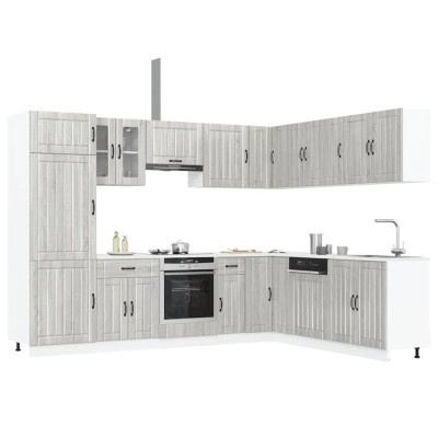 vidaXL Set de dulapuri de bucătărie 14 piese &amp;bdquo;Lucca&amp;rdquo; lemn Sonoma gri 3314987 foto