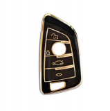 Carcasa protectie cheie auto pentru BMW X1, X3, X6, X5, Seria 5, Seria 6, Seria7, 4 Button Smart Key (Type2) culoare negru