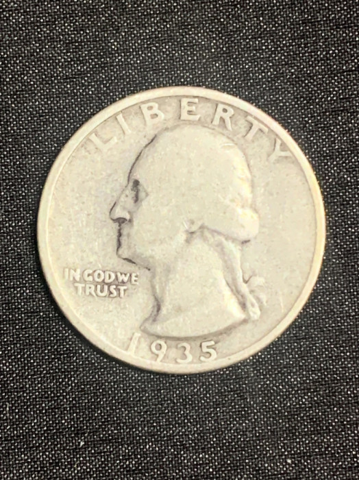 Moneda argint quarter dollar 1935