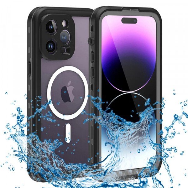 Husa Waterproof pentru Apple iPhone 14 Pro Max, ShellBox, Neagra