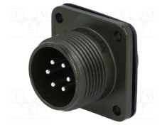 Conector circular soclu PIN 6 tata lipire argintat 13A AMPHENOL foto