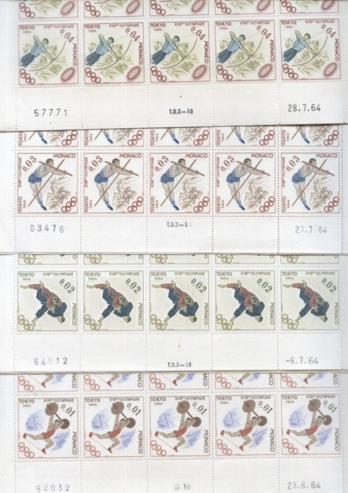 Monaco 1964 Sport Olympics x 30 Mi.784-7 MNH DC.003
