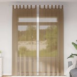 VidaXL Perdele Voile cu Bucle 2 buc Maro Deschis 140x260 cm