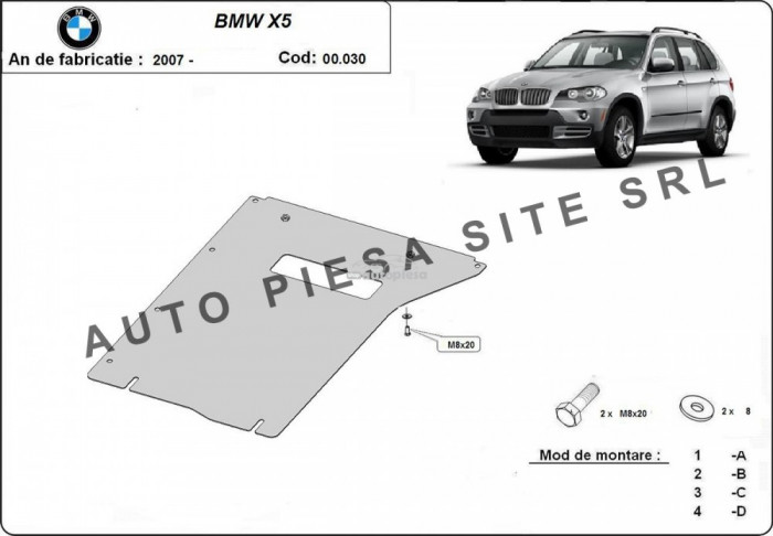 Scut metalic cutie viteze BMW X5 E70 fabricat in perioada 2007 - 2013 APS-00,030