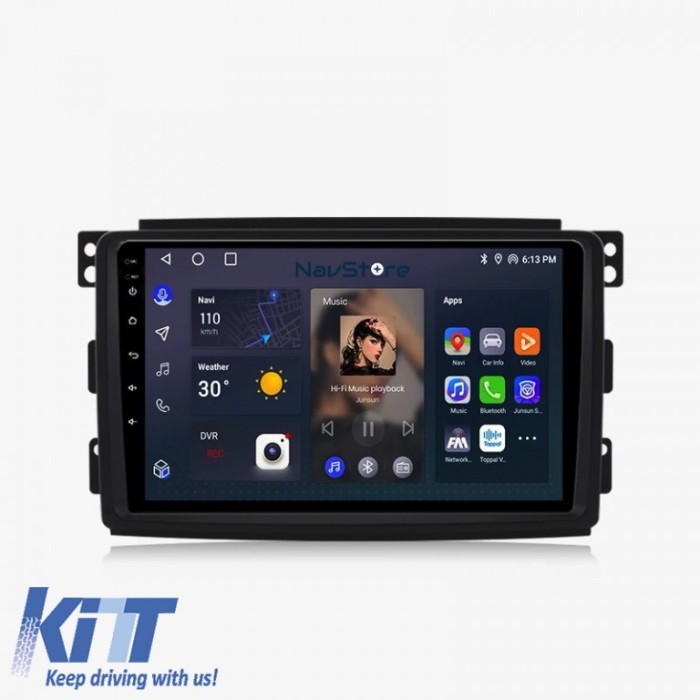 Navigatie Dedicata Smart For Two (2005-2010) For Four (2005-2010), 9 Inch, 6Gb Ram, 128Gb stocare, Bluetooth, WiFi, Waze Performance AutoTuning