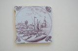 Scena marina placa ceramica de Delft sec 18