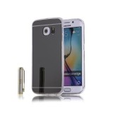 Husa Samsung Galaxy S6 Edge Oglinda Argintie, Bumper TPU, Protectie 360 Grade