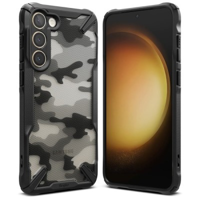 Husa pentru Samsung Galaxy S23 Plus - Ringke Fusion X Design - Camo Black foto