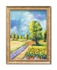 Tablou pictat manual inramat, Peisaj din natura, zi frumoasa de vara, 45x35cm Constantin Feraru