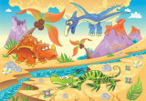 Sticker decorativ, Lumea Dinozaurilor, Portocaliu, 86 cm, 8477ST