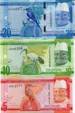 GAMBIA █ SET █ 5 + 10 + 20 Dalasi █ 2015 █ P-31-33 █ UNC █ necirculata