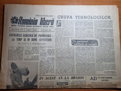 romania libera 21 martie 1963-magazin partizanul brasov,articol orasul brasov foto