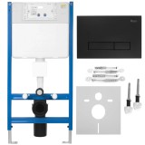 Cadru WC &icirc;ncastrat Rea cu buton HD Black