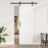 vidaXL Ușă glisantă cu set de feronerie albă 78x232 cm din lemn solid de pin