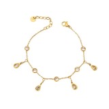 Cumpara ieftin Bratara de glezna placata cu aur White Zircon