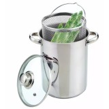 Oala din inox cu cos pentru gatit la abur, pentru sparanghel, legume, paste, 16 cm, 4.2 litri, Kinghoff