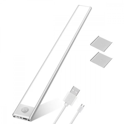Lampa LED inteligenta cu senzor de miscare, VisionHub&amp;reg;, Corp de iluminat reincarcabil prin USB, fara fir, portabila, baterie incorporata, cu suport ma foto