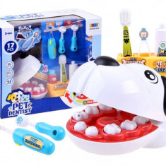 Set de joaca- Catel la dentist, 17 piese, Plastic, Multicolor