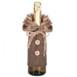 Decoratiune Craciun, pulover cu blanita pentru sticle, 24cm, maro Household NewTrend