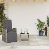 Cumpara ieftin Set mobilier de grădină cu perne, 2 piese, gri, poliratan