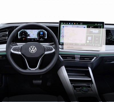 Folie Protectie Navigatie Volkswagen Tiguan 2023+, Duragon, protectie Display Navigatie, silicon Transparent, Anti-zgarieturi, kit instalare foto