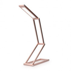 Lampa de birou pliabila cu LED si microUSB, Kwmobile, Rose Gold, Aluminiu, 40590.81