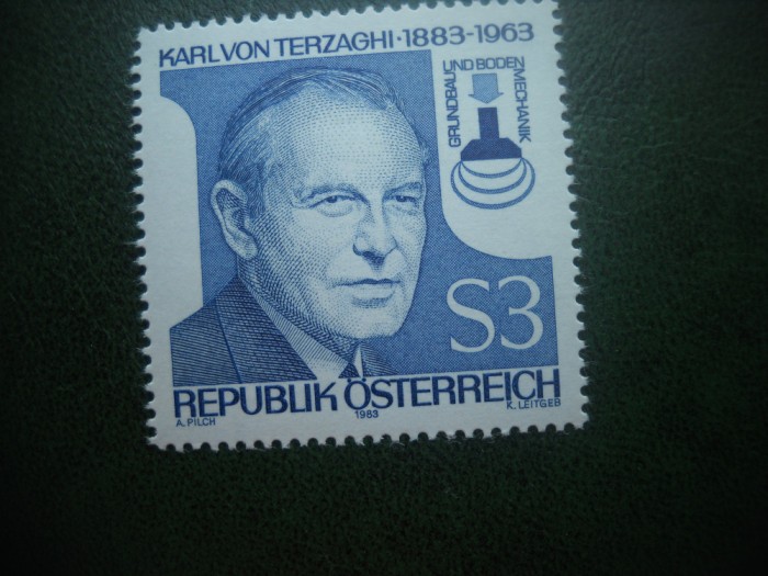 HOPCT TIMBRE MNH 583 PROFESOR KARL VON TERZAGHY 1983 -1 VAL AUSTRIA