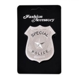 Accesoriu deghizare Halloween, Legitimație poliție, Metalic