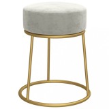 Cumpara ieftin Taburet rotund, gri deschis, catifea