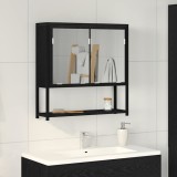 VidaXL Dulap cu oglindă de baie, stejar negru, 60x16x60 cm, lemn