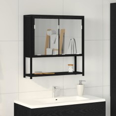 vidaXL Dulap cu oglindă de baie, stejar negru, 60x16x60 cm, lemn