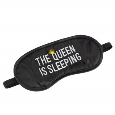 Masca pentru dormit sau calatorie Pufo The queen is Sleeping, 20 cm, negru foto