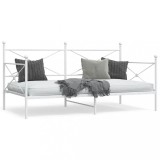 VidaXL Pat de zi fără saltea alb 100x200 cm oțel 4104684