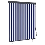 vidaXL Jaluzea tip rulou de exterior, albastru și alb, 140 x 250 cm