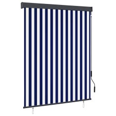 vidaXL Jaluzea tip rulou de exterior, albastru și alb, 140 x 250 cm