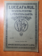 luceafarul 15 ianuarie 1919-generalul berthelot in sibiu si saliste,al. vlahuta foto